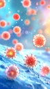 Measles morbilliviruses, illustration. Measles also known as morbilli and rubeola Royalty Free Stock Photo