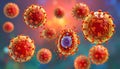 Measles morbilliviruses, illustration. Measles also known as morbilli and rubeola Royalty Free Stock Photo
