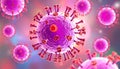 Measles morbilliviruses, illustration. Measles also known as morbilli and rubeola Royalty Free Stock Photo