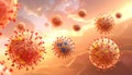 Measles morbilliviruses, illustration. Measles also known as morbilli and rubeola Royalty Free Stock Photo