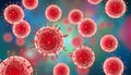 Measles morbilliviruses, illustration. Measles also known as morbilli and rubeola Royalty Free Stock Photo