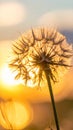 Dandelion backlighted by the sun. close up Royalty Free Stock Photo