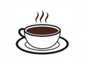 Illustration of a steaming cup of coffee on a saucer. Royalty Free Stock Photo