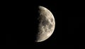 The moon over dark black sky at night Royalty Free Stock Photo