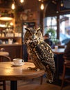 The story of an owl (in cafe) Royalty Free Stock Photo