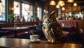The story of an owl (in cafe) Royalty Free Stock Photo