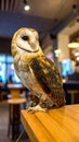The story of an owl (in cafe) Royalty Free Stock Photo