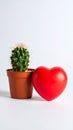 Toy heart and cactus illustration. Royalty Free Stock Photo