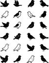 Vector of simple bird head symbols Royalty Free Stock Photo