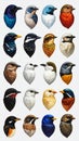 Vector of simple bird head symbols Royalty Free Stock Photo