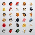 Vector of simple bird head symbols Royalty Free Stock Photo