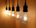 Hanging Edison Bulbs Royalty Free Stock Photo