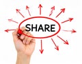 Share Concept with Hand and Arrows Royalty Free Stock Photo
