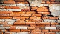 Close up brick cracked wall texture background, broken concept Royalty Free Stock Photo