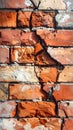 Close up brick cracked wall texture background, broken concept Royalty Free Stock Photo