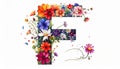 illustration of isolated alphabet F for flower on white background Royalty Free Stock Photo