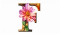 illustration of isolated alphabet F for flower on white background Royalty Free Stock Photo