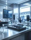 Futuristic Audio Science Lab with High-Tech Research and Sound Engineering Equipment Royalty Free Stock Photo