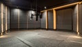 Professional recording studio vocal booth with soundproof acoustic panels and microphones for audio production. Royalty Free Stock Photo