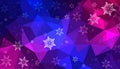 Dark blue, Pink vector christmas polygon background. Low poly Illustration consisting Royalty Free Stock Photo