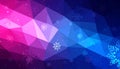 Dark blue, Pink vector christmas polygon background. Low poly Illustration consisting Royalty Free Stock Photo