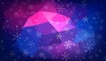 Dark blue, Pink vector christmas polygon background. Low poly Illustration consisting Royalty Free Stock Photo