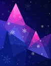 Dark blue, Pink vector christmas polygon background. Low poly Illustration consisting Royalty Free Stock Photo