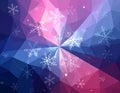 Dark blue, Pink vector christmas polygon background. Low poly Illustration consisting Royalty Free Stock Photo