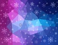 Dark blue, Pink vector christmas polygon background. Low poly Illustration consisting Royalty Free Stock Photo