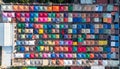 Aerial view of local market colourful tents at Minar Moshjid Tabling for the Global Royalty Free Stock Photo
