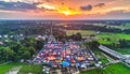 Aerial view of local market colourful tents at Minar Moshjid Tabling for the Global Royalty Free Stock Photo