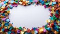 Vibrant Confetti Frame with Copy Space for Festive Celebrations Royalty Free Stock Photo