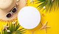 Immerse yourself in the essence of a summer getaway with this stunning top view flat lay Royalty Free Stock Photo