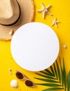 Immerse yourself in the essence of a summer getaway with this stunning top view flat lay Royalty Free Stock Photo