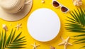 Immerse yourself in the essence of a summer getaway with this stunning top view flat lay Royalty Free Stock Photo
