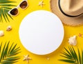 Immerse yourself in the essence of a summer getaway with this stunning top view flat lay Royalty Free Stock Photo
