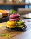 Colorful macarons dessert Royalty Free Stock Photo