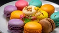 Colorful macarons dessert Royalty Free Stock Photo