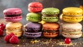 Colorful macarons dessert Royalty Free Stock Photo