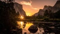 Yosemite Valley Sunset Serenity Royalty Free Stock Photo