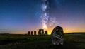 Stonehenge Under a Galaxy Sky Royalty Free Stock Photo