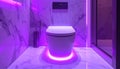Modern Bathroom with Purple LED Lighting Royalty Free Stock Photo