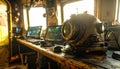 Steampunk Dive Helm and Control Console Royalty Free Stock Photo