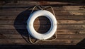 Life Preserver on Wooden Dock Royalty Free Stock Photo