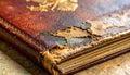 Aged Leather-Bound Book with Cracked Cover Royalty Free Stock Photo