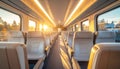 Golden Hour Train Interior Royalty Free Stock Photo