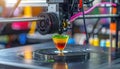 3D Printer Creating a Multi-Colored Object Royalty Free Stock Photo