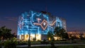 Digital Projection Mapping on Building Facade Royalty Free Stock Photo