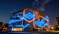 Abstract Building Projection at Night Royalty Free Stock Photo