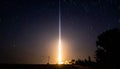 Rocket Launch Under Starry Night Sky Royalty Free Stock Photo